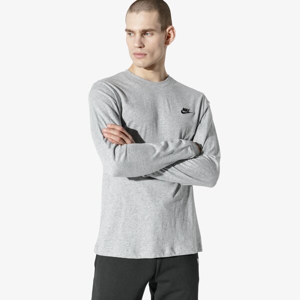 Vīriešu t krekli NIKE T-SHIRT NSW CLUB LONG-SLEEVE TEE ar5193-063 krāsa pelēka
