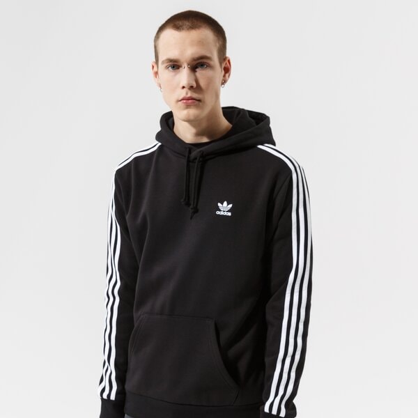 Vīriešu džemperis ADIDAS  DŽEMPERIS AR KAPUCI  3-STRIPES HOODY h06676 krāsa melna