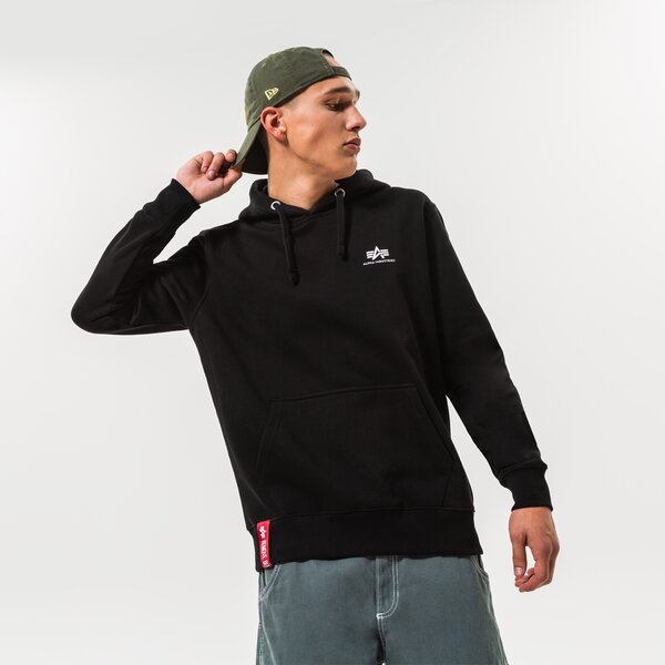 Vīriešu džemperis ALPHA INDUSTRIES  DŽEMPERIS AR KAPUCI  BASIC 196318-03 krāsa melna