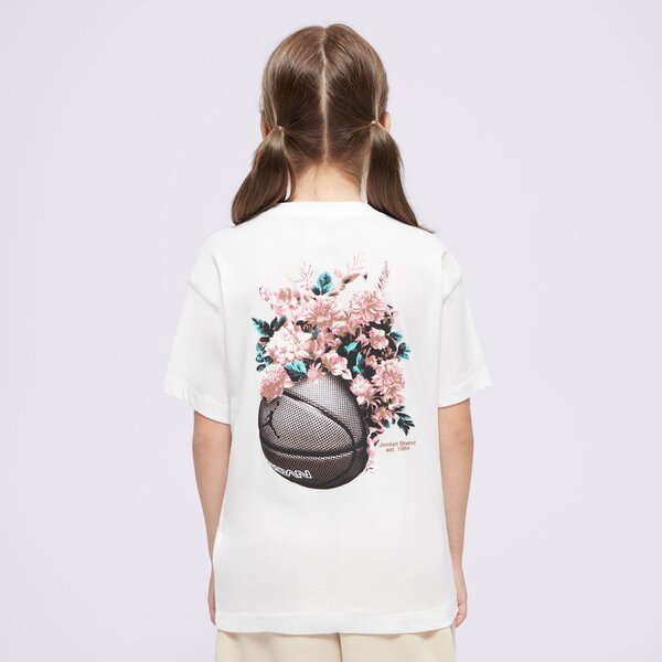 T krekli bērniem JORDAN T-SHIRT JDG FLORAL JUMPMAN SS TEE GIRL 45d450-001 krāsa balta