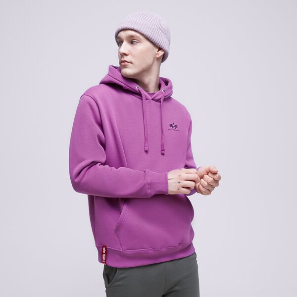 Vīriešu džemperis ALPHA INDUSTRIES  DŽEMPERIS AR KAPUCI  BASIC 196318677 krāsa violeta