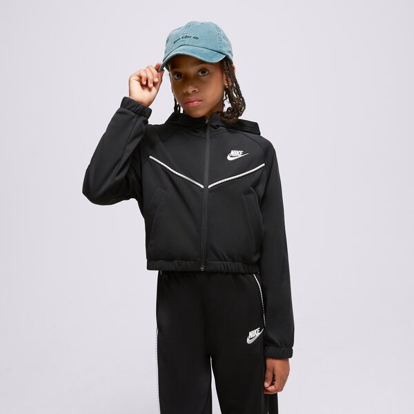 T krekli bērniem NIKE KOMPLEKTS G NSW HR TRACKSUIT HD FZ GIRL fd2948-010 krāsa melna