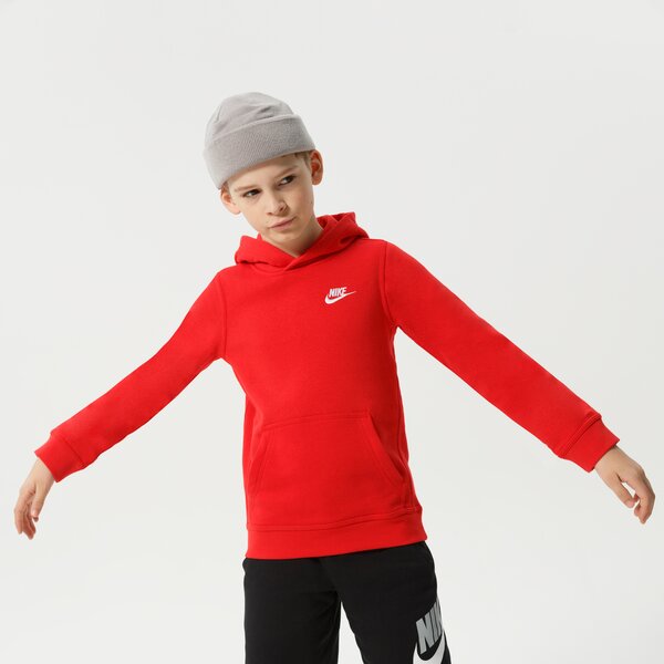 Džemperi bērniem NIKE FRANCHISE OVERHEAD HOODIE JUNIOR SWEATSHIRT bv3757-657 krāsa sarkana