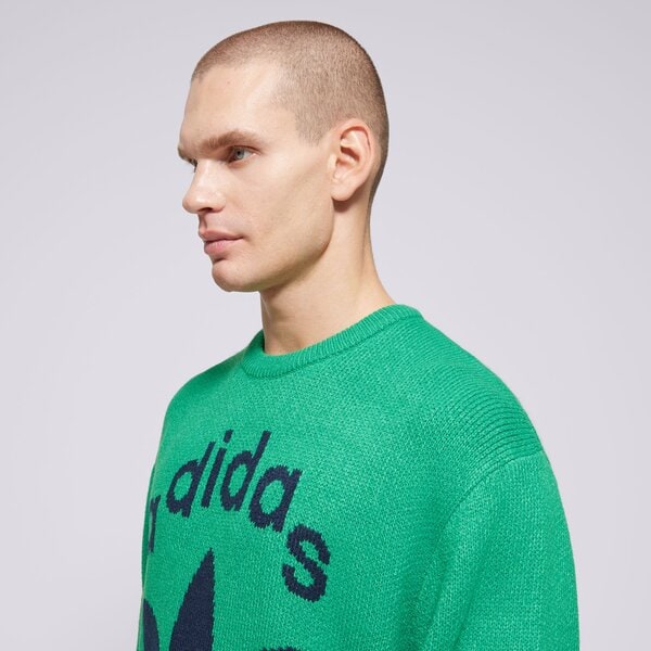 Vīriešu džemperis ADIDAS SVITERIS KNIT CREWNECK jn5966 krāsa zaļa