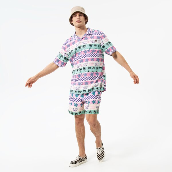 Vīriešu t krekli VANS T-SHIRT CALIFORNIA STRIPE WOVEN SHIRT vn0007rtpnk1 krāsa rozā