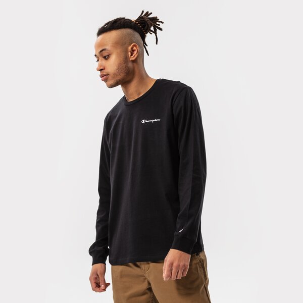 Vīriešu t krekli CHAMPION T-SHIRT LONG SLEEVE T-SHIRT 217162kk001 krāsa melna