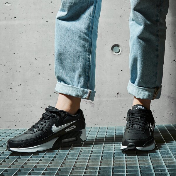 Sporta apavi bērniem NIKE AIR MAX 90 LEATHER  cd6864-010 krāsa melna