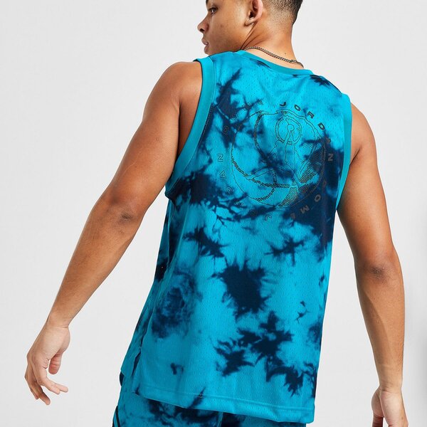 Vīriešu t krekli JORDAN TANK JDAN TIE DYE JERSEY BLUE TEE  dz0565-446 krāsa melna