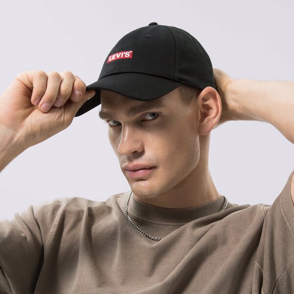 Sieviešu cepure ar nagu LEVI'S CEPURE CAP - BABY TAB LOGO d6250-0001 krāsa melna