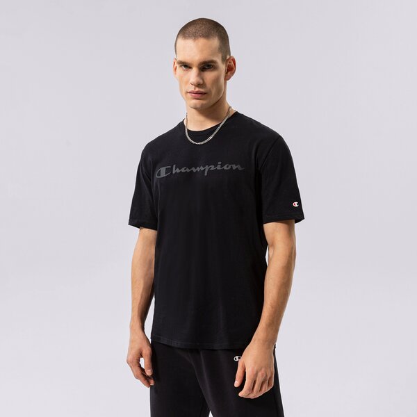 Vīriešu t krekli CHAMPION T-SHIRT CREWNECK T-SHIRT 218284kk002 krāsa melna
