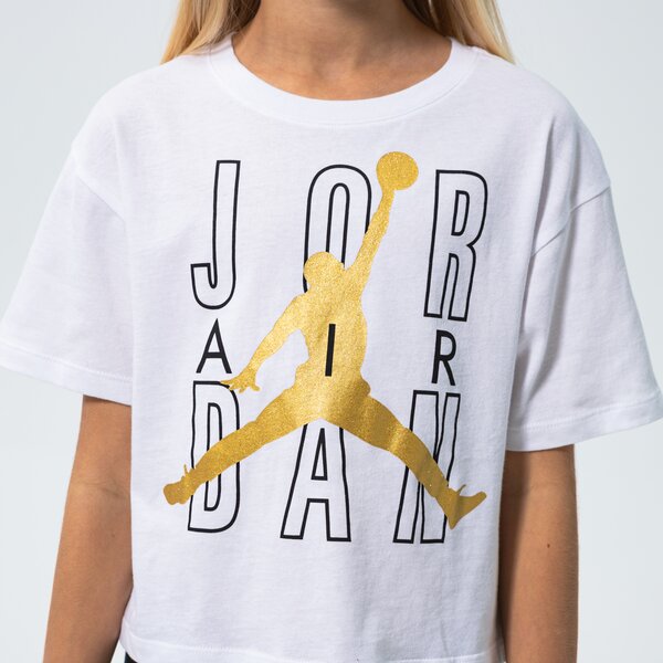 T krekli bērniem JORDAN T-SHIRT JDG JORDAN AIR SHINE GIRL 45b058001 krāsa balta