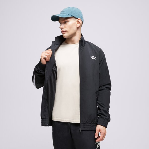 Vīriešu džemperis REEBOK DŽEMPERIS AR RĀVĒJSLĒDZĒJU    CL VECTOR TRACKTOP 100031168 krāsa melna