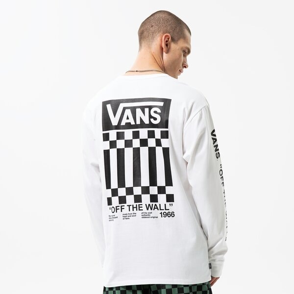 Vīriešu t krekli VANS T-SHIRT OFF THE WALL CHECK GRAPHIC LS TEE vn0a7s6zwht1 krāsa balta