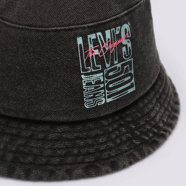  LEVI'S CEPURE 501 GRAPHIC BUCKET HAT d75930001 krāsa melna