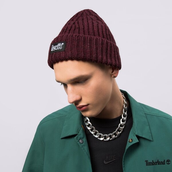 Sieviešu ziemas cepure LEVI'S CEPURE CHUNKY BEANIE d7257-0003 krāsa bordo