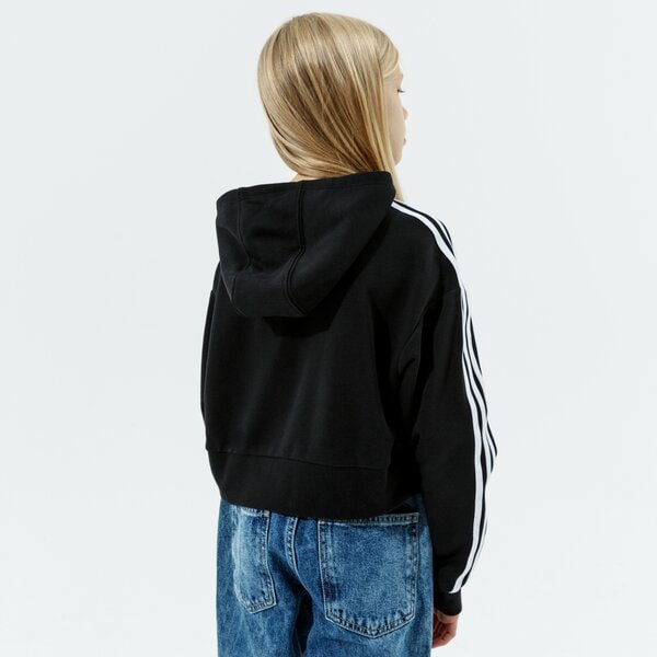 Džemperi bērniem ADIDAS  DŽEMPERIS AR KAPUCI  CROPPED HOODIE GIRL h32337 krāsa melna