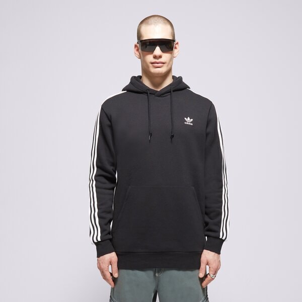 Vīriešu džemperis ADIDAS  DŽEMPERIS AR KAPUCI  3-STRIPES HOODY ia6346 krāsa melna