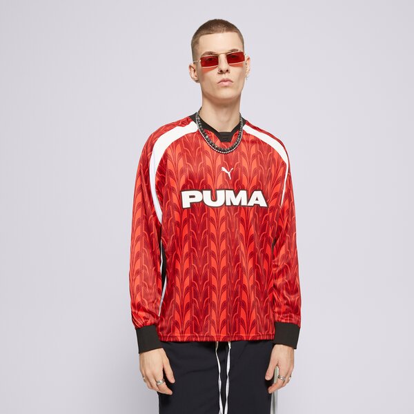 Vīriešu t krekli PUMA T-KREKLS FOOTBALL JERSEY LONGSLEEVE 627543 13 krāsa sarkana