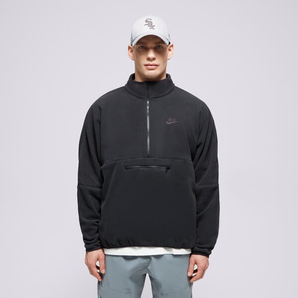 Vīriešu džemperis NIKE DŽEMPERIS M NK CLUB+ PLR LS HZ TOP dx0525-010 krāsa melna