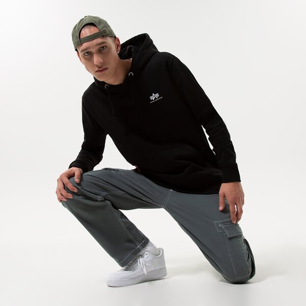 Vīriešu džemperis ALPHA INDUSTRIES  DŽEMPERIS AR KAPUCI  BASIC 196318-03 krāsa melna