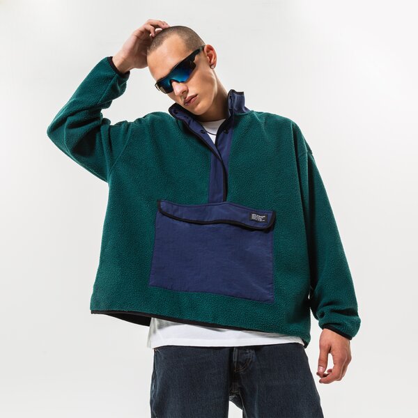 Vīriešu džemperis LEVI'S DŽEMPERIS DŽEMPERIS FLEECE MOCK NECK a3301-0001 krāsa zaļa
