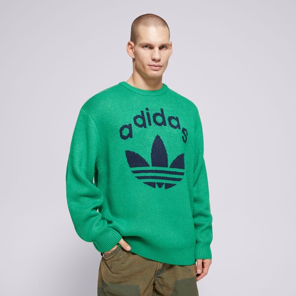 Vīriešu džemperis ADIDAS SVITERIS KNIT CREWNECK jn5966 krāsa zaļa