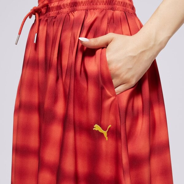 Sieviešu PUMA SVARCINI WOVEN MIDI AOP PLEATED SKIRT 629795 15 krāsa sarkana
