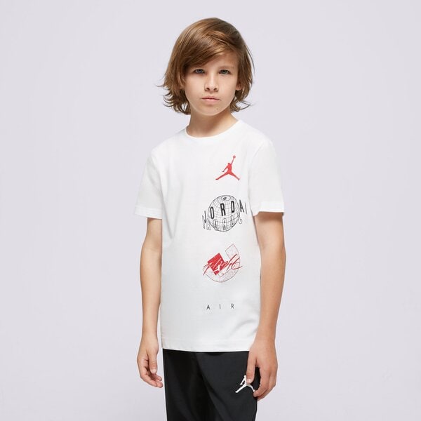 T krekli bērniem JORDAN T-SHIRT JDB AIR GLOBE JORDAN SS TEE BOY 95d121-001 krāsa balta