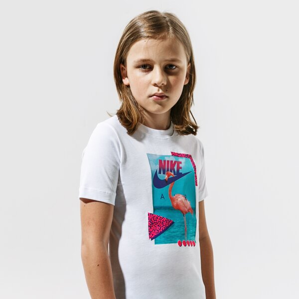 T krekli bērniem NIKE T-SHIRT B NSW TEE BEACH FLAMINGO PHOTO dj3804-100 krāsa balta