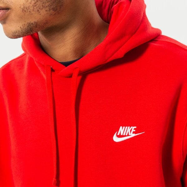 Vīriešu džemperis NIKE  DŽEMPERIS AR KAPUCI  SPORTSWEAR CLUB FLEECE bv2654-657 krāsa sarkana