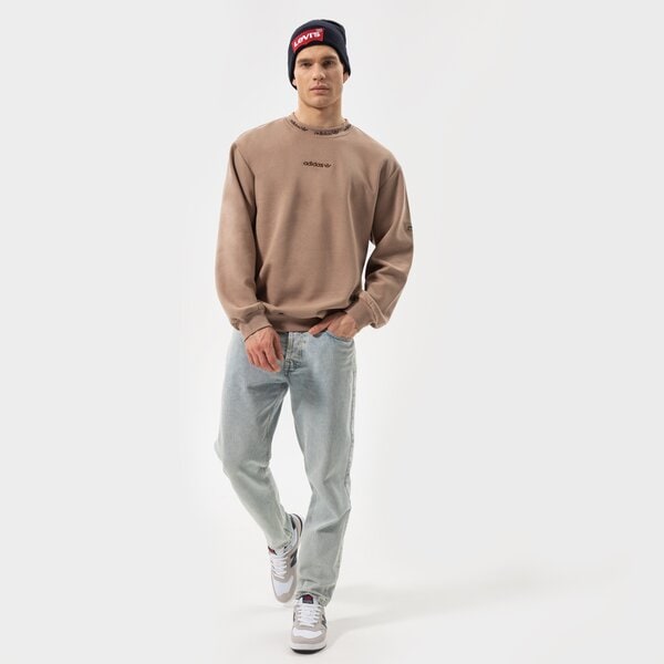 Vīriešu džemperis ADIDAS DŽEMPERIS TREFOIL LINEAR LABEL SWEATSHIRT hm2664 krāsa brūna