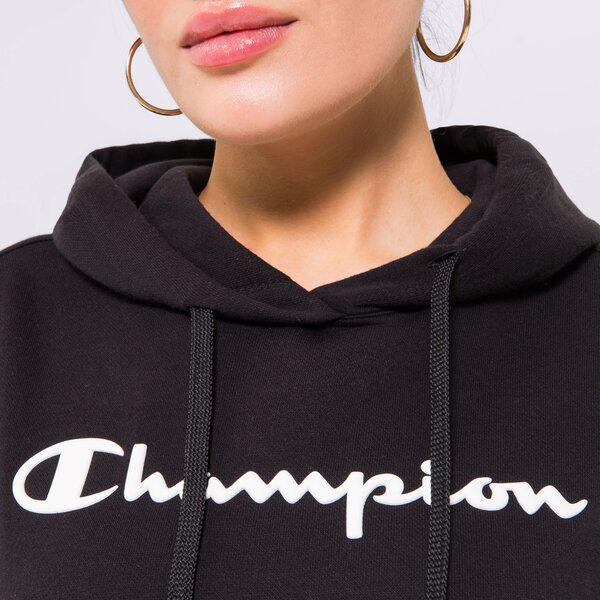 Sieviešu džemperis CHAMPION  DŽEMPERIS AR KAPUCI  HOODED SWEATSHIRT 115687kk001 krāsa melna