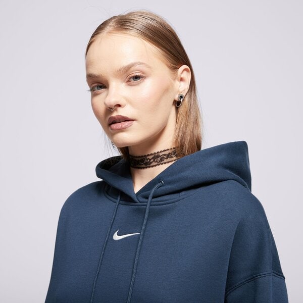 Sieviešu džemperis NIKE  DŽEMPERIS AR KAPUCI    W NSW PHNX FLC OS PO HOODIE dq5860-478 krāsa tumši zila