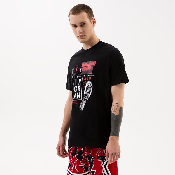 Vīriešu t krekli JORDAN T-SHIRT PRINT GRAPHIC T-SHIRT dm1424-010 krāsa melna