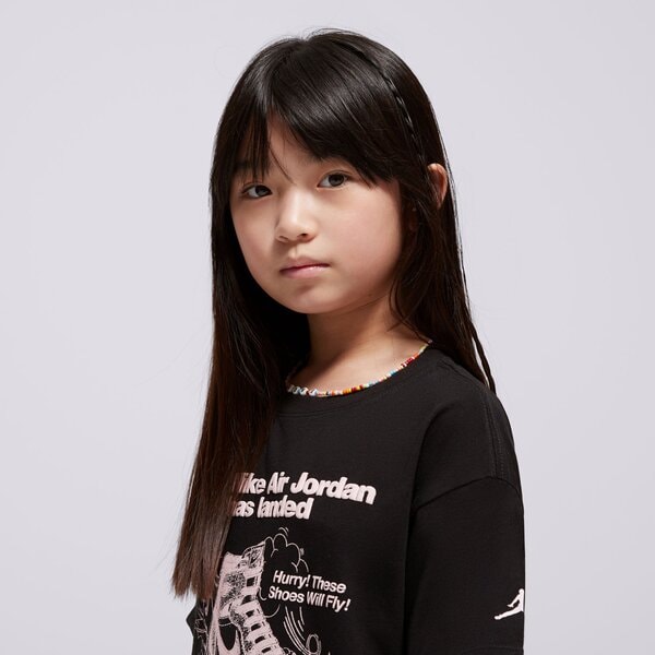 T krekli bērniem JORDAN T-SHIRT JDG W J SS OS GFX TEE GIRL 45d645-023 krāsa melna