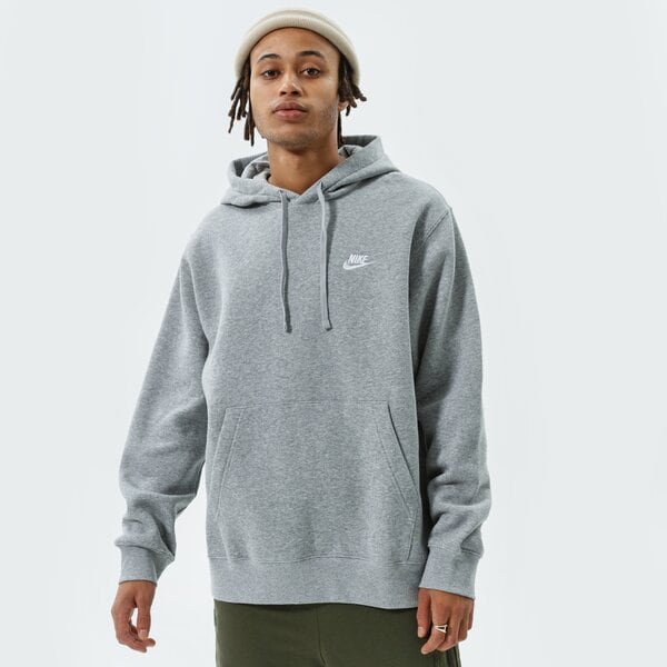 Vīriešu džemperis NIKE  DŽEMPERIS AR KAPUCI  SPORTSWEAR CLUB FLEECE bv2654-063 krāsa pelēka