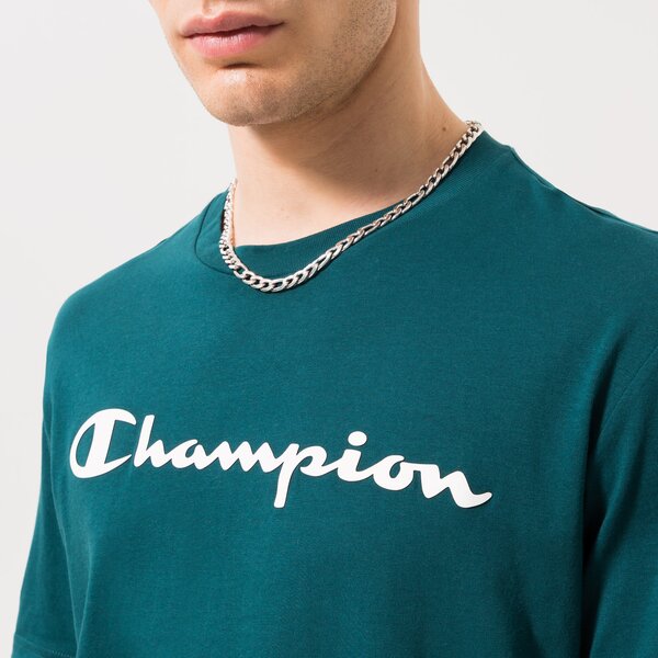 Vīriešu t krekli CHAMPION T-SHIRT CREWNECK T-SHIRT 218284gs549 krāsa zaļa