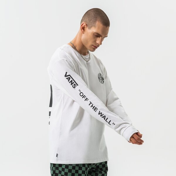 Vīriešu t krekli VANS T-SHIRT OFF THE WALL CHECK GRAPHIC LS TEE vn0a7s6zwht1 krāsa balta