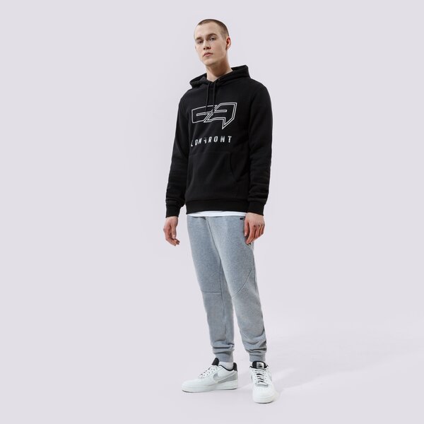 Vīriešu džemperis CONFRONT  DŽEMPERIS AR KAPUCI  LOGO HOODY BLACK  cf121blm24001 krāsa melna