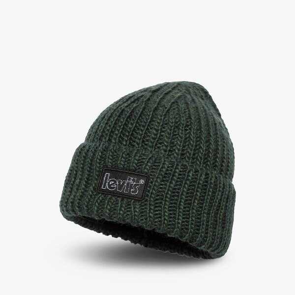Sieviešu ziemas cepure LEVI'S CEPURE CHUNKY BEANIE d7257-0002 krāsa zaļa
