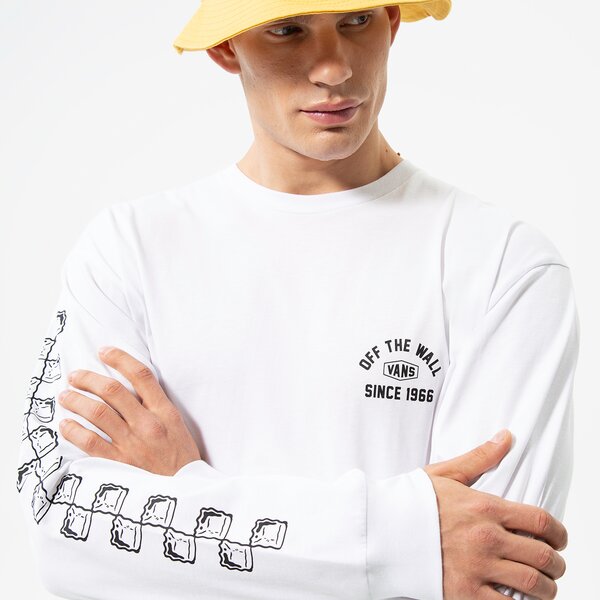Vīriešu t krekli VANS T-KREKLS CHECKERBOARD RESEARCH LS TEE vn0a7s5mwht1 krāsa balta
