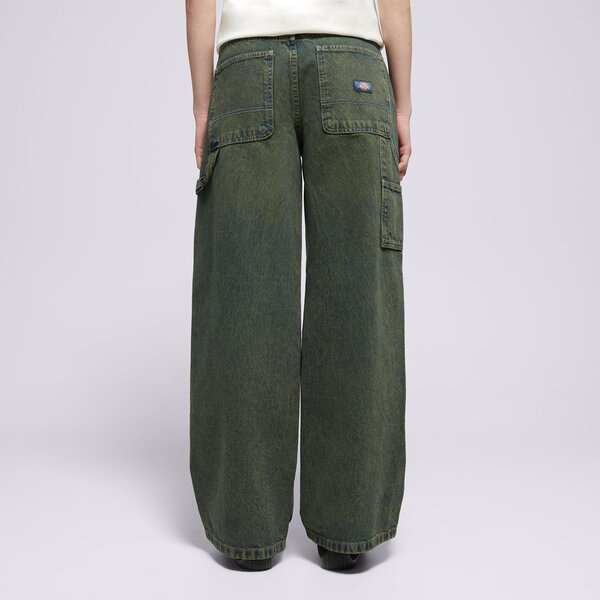 Sieviešu bikses DICKIES BIKSES X LOOSE DENIM CARPENTER PANT W dk0a4z6sk571 krāsa zaļa