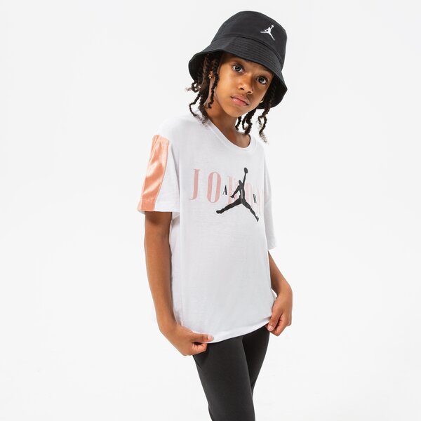 T krekli bērniem JORDAN T-SHIRT PINK SATIN GIRL 45b516-001 krāsa balta