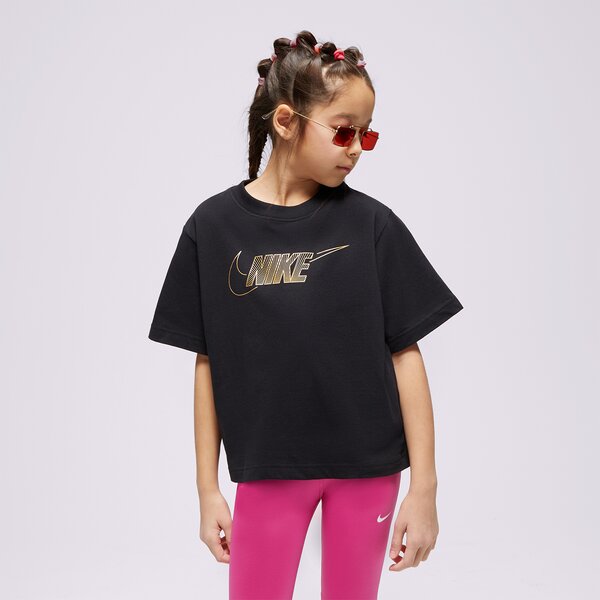 T krekli bērniem NIKE T KREKLS G NSW TEE BOXY METALLIC HBR GIRL fj6785-010 krāsa melna