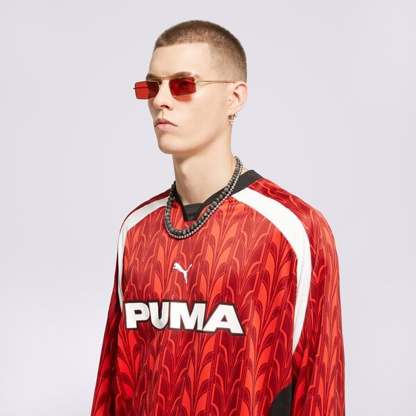 Vīriešu t krekli PUMA T-KREKLS FOOTBALL JERSEY LONGSLEEVE 627543 13 krāsa sarkana