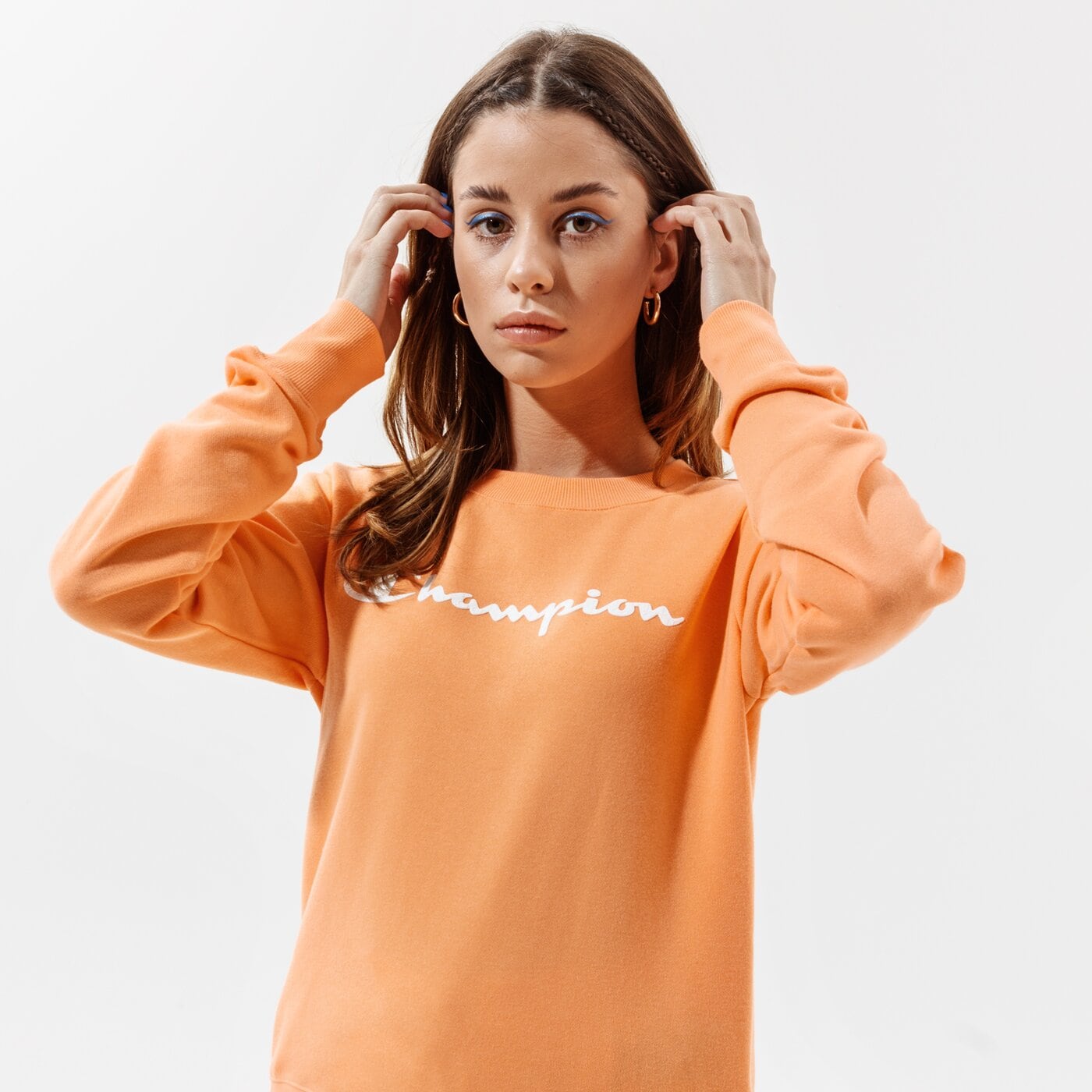 Sieviešu džemperis CHAMPION DŽEMPERIS CREWNECK SWEATSHIRT 112585ps122 krāsa oranža