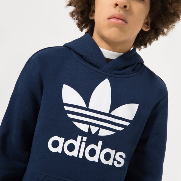 Džemperi bērniem ADIDAS  DŽEMPERIS AR KAPUCI  TREFOIL HOODIE BOY hk0272 krāsa melna