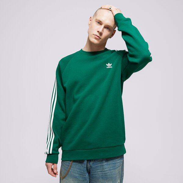 Vīriešu džemperis ADIDAS DŽEMPERIS 3-STRIPES CREW ia4863 krāsa zaļa