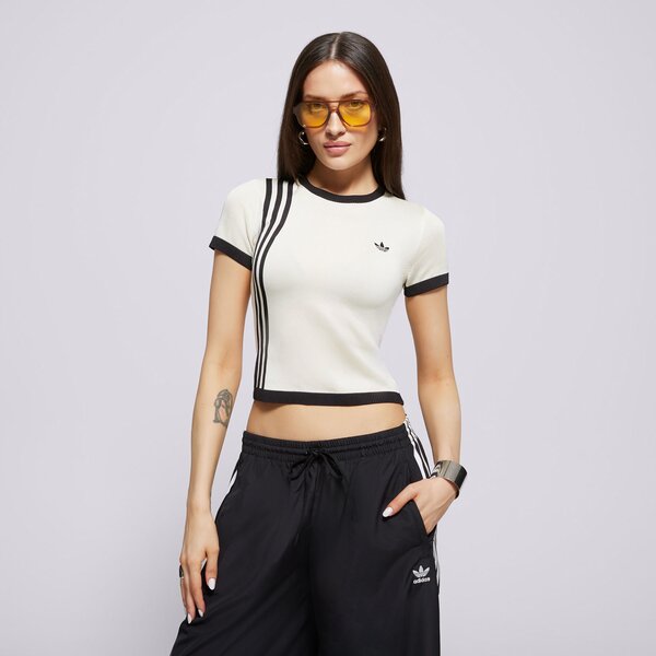 Krekli sievietēm ADIDAS T-SHIRT KNITTED 3S TEE jj0961 krāsa krēmīga
