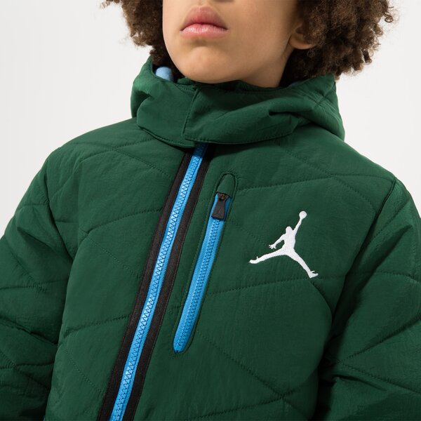 Virsjakas bērniem JORDAN JAKA ZIEMAS DETACH HOOD PUFFER JACKET BOY 95b649-t17 krāsa zaļa